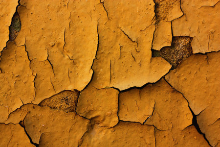 Beautiful old yellow wall close up view