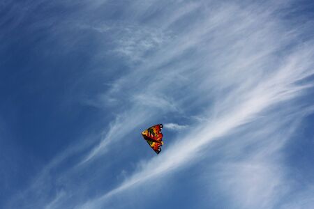 Beautiful view multicolored kite in the skyの写真素材