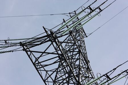 Electrical tower on a background of the skyの写真素材