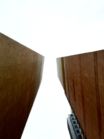 modern building in the city, closeup of photo, north chinaの写真素材