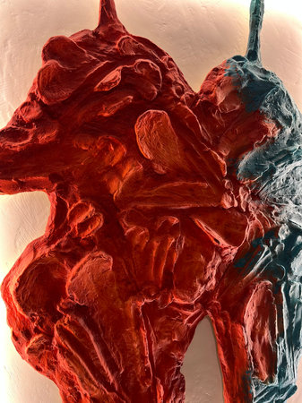 3d rendered illustration of a human body structure in red and blue