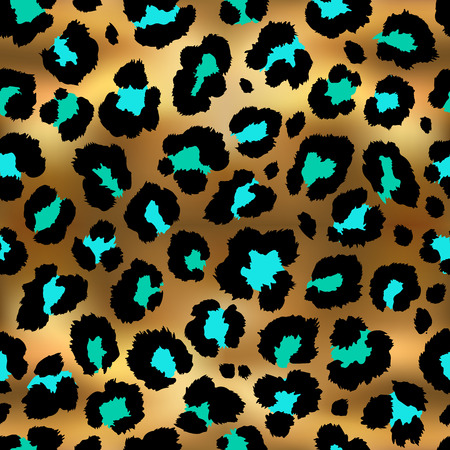 Seamless golden leopard pattern. Vector.のイラスト素材
