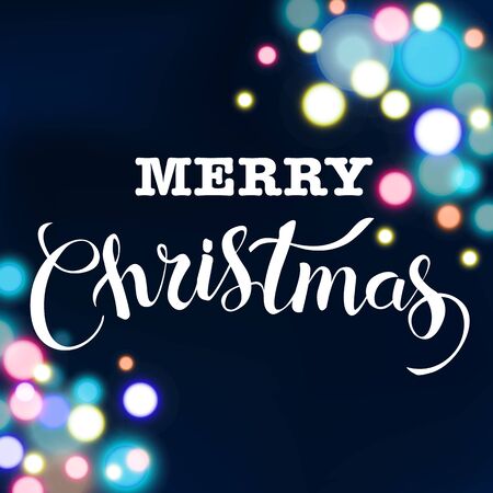 Merry Christmas glittering lettering design. Vector illustration.のイラスト素材