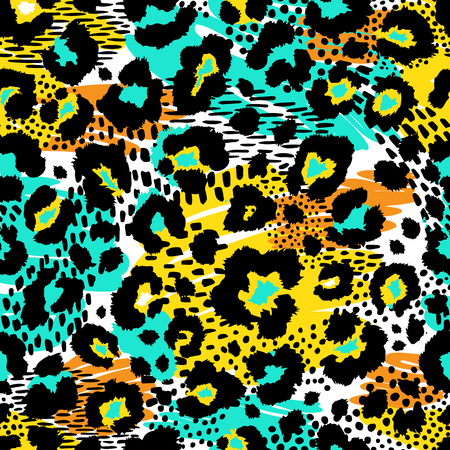 Seamless leopard wild pattern. Vector animal print.