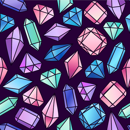 Abstract seamless pattern with crystals. Vector background for various surface.のイラスト素材