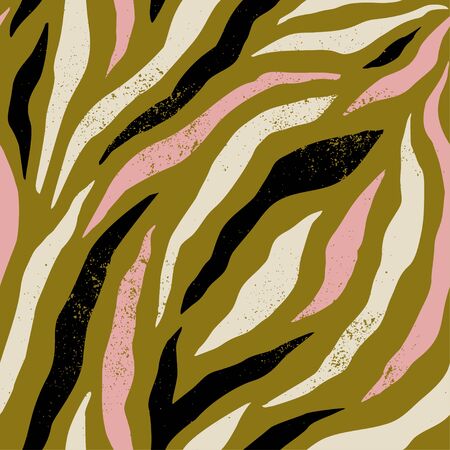 Background with colorful Zebra skin pattern. Trendy hand drawn textures.のイラスト素材