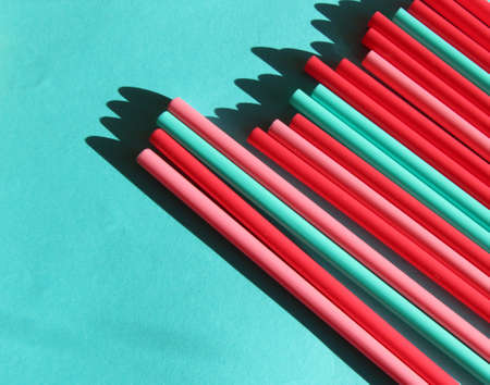 Mixed vivid color of straw stickの写真素材