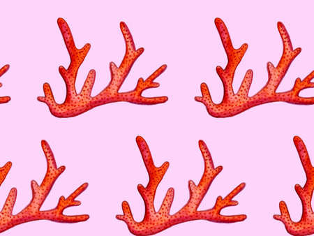 Hand paint watercolor coral sea ocean seamless for design scrap book paper, textile, web sites, pattern fillsの写真素材