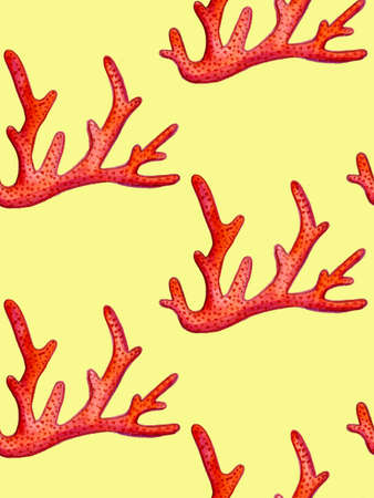 Hand paint watercolor coral sea ocean seamless for design scrap book paper, textile, web sites, pattern fillsの写真素材