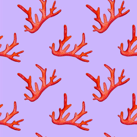 Hand paint watercolor coral sea ocean seamless for design scrap book paper, textile, web sites, pattern fillsの写真素材