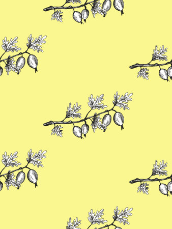 Hand drawn gooseberry set frame. Summer autumn berries. Beautiful graphic illustration