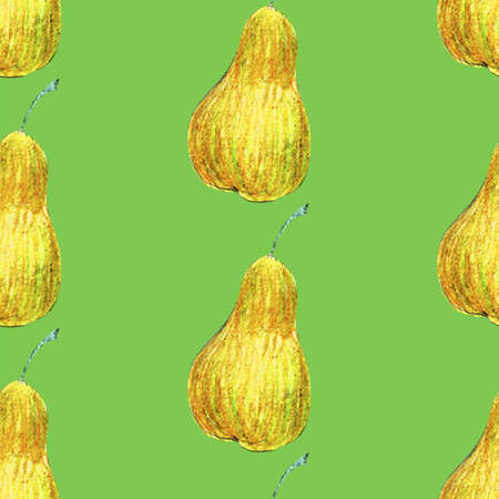 Watercolor seamless pattern with red apples, full and halves isolated on white backgroundの写真素材