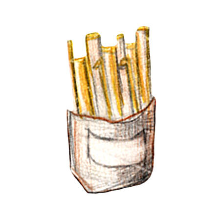 Watercolor sketch set of fresh baking sweets croissant pastryの写真素材