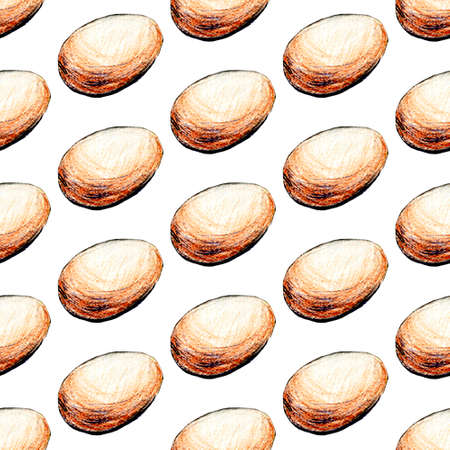 Classic english breakfast icons collection with beacon cheese ham bread and eggs abstract retro hand drawn watercolor illustrationの写真素材