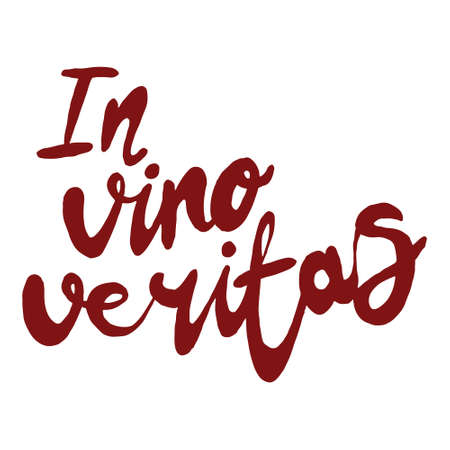 Bright watercolor wine design elements (in vino veritas - verity in wine)のイラスト素材