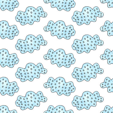 watercolor cute elephants and clouds setの写真素材