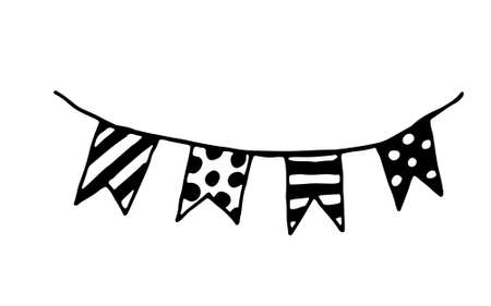 Season's greetings. Hand drawn Christmas holiday collection with lettering and decoration elements for greeting cards, stationary, gift tags, scrapbooking, invitations.のイラスト素材