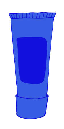 Cute happy cartoon tooth being cleaned with brush, and water, showing thumb up. Hand drawn line art cartoon vector illustration.のイラスト素材