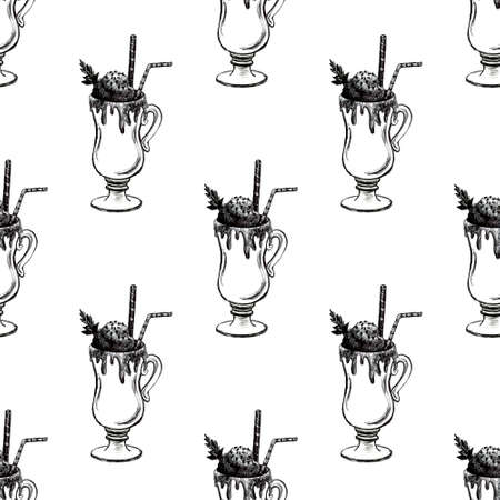 cognac,beer,champagne,wine bottle and glass, drawing by watercolor and ink, hand drawn illustrationの写真素材