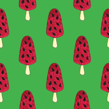 Set of colorful ice cream hand drawn with watercolor. Chocolate and caramel topping, mint, ice cream...