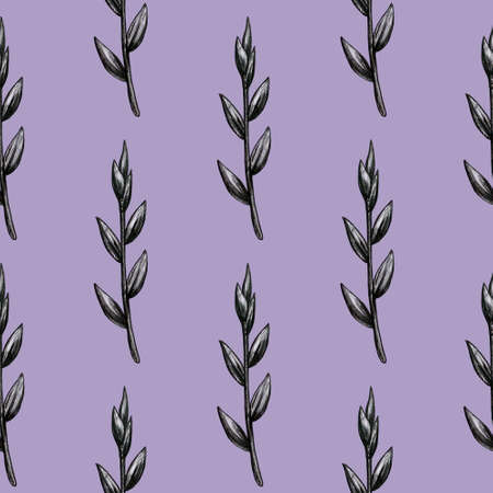 Flower collection with typical flowers and leaves including Lily, Calla, Tulip and etc. Detailed description with drawing pen.の写真素材