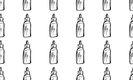 Skin care cosmetic line icons. Cream, Serum drop and Face gel or lotion icons. Uv protection. Oil, Vitamin E and Collagen symbols.のイラスト素材