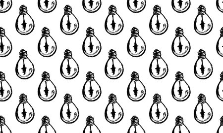 sketched lamp icons set, lamp pencil line