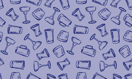 Vector Set of Sketch Cocktails and Alcohol Drinksのイラスト素材