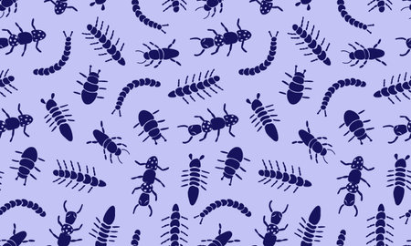 Insect icons set - vector collection of bugs symbols in thin line style