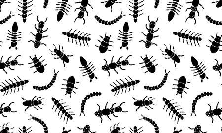 Insect icons set - vector collection of bugs symbols in thin line styleのイラスト素材