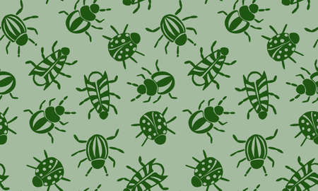 Insect icons set - vector collection of bugs symbols in thin line styleの写真素材