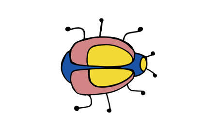 Simple danger insect cartoon colorful icon symbol isolated on white. Vector Illustrationのイラスト素材