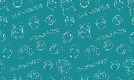 Vector image of people wearing medical masks protecting themselves from the virus. Coronavirus...