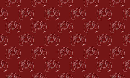 Vector image of people wearing medical masks protecting themselves from the virus. Coronavirus epidemic. Flash of influenza. Crowd of people.のイラスト素材