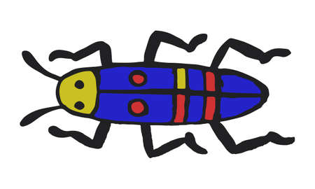 Simple danger insect cartoon colorful icon symbol isolated on white. Vector Illustration