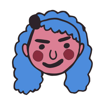 cartoon face vector people. Hand drawn line art illustration. Human emotions doodle setのイラスト素材