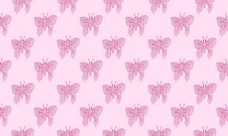 Beautiful colorful butterfly isolated on a white background. Hand drawing sketchの写真素材