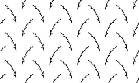 black and white spring branches on a white background. Can be used for print and design. putter illustrationの写真素材