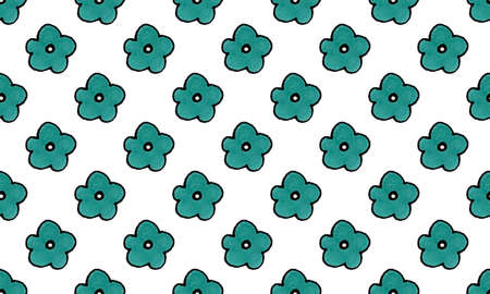 multi-colored flowers on a bright and white background. patternの写真素材