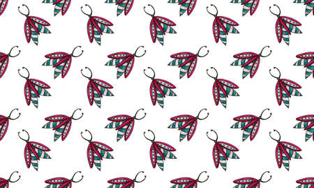 Beautidul colorful butterfly isolated on a white background. Hand drawing sketch with alcohol markers.の写真素材