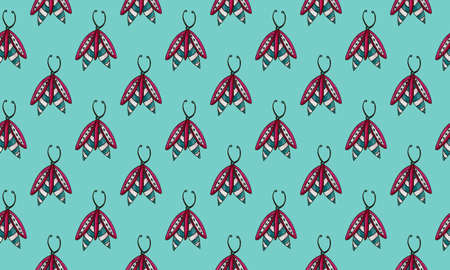 Beautidul colorful butterfly isolated on a white background. Hand drawing sketch with alcohol markers.の写真素材