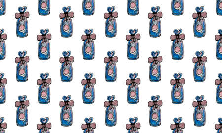 Eau de parfum. painted on a white background in watercolor. patter illustration.の写真素材