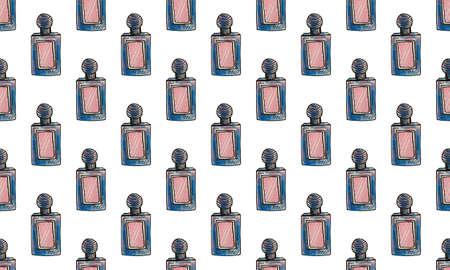 Eau de parfum. painted on a white background in watercolor. patter illustration.の写真素材