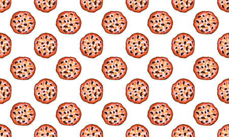 Hand drawn watercolor cake and ice cream. can be used in print. pattern illustration.の写真素材