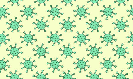 Seamless pattern with vector coronavirus ilustration. Covid-19 banner and poster, print template....