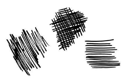 Vector freehand scribble collection isolated on white background. Hand drawn abstract illustration. Texture of writing materials. Handwritten doodles and pencil strokesのイラスト素材