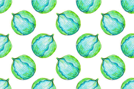 Pencil illustration of vegetables. Seamless pattern with healthy farm products. Organic veggies...