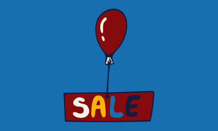Vector template for black friday web banner or poster. Hand drawn doodle illustration of sale and discount icons. Online shoppingのイラスト素材