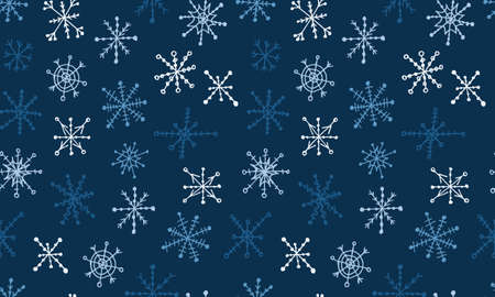 Snowflake simple doodle pattern. Hand drawn snow element isolated on white background. Winter season, Christmas celebrationのイラスト素材
