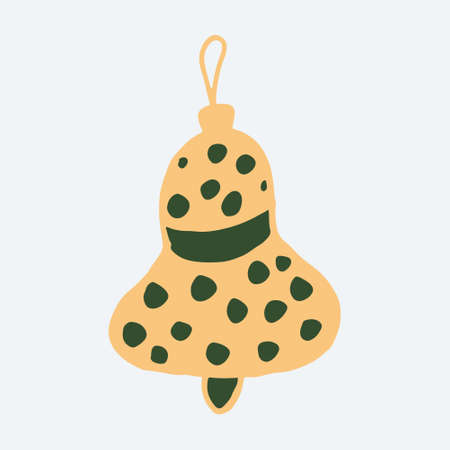 Hand drawn Christmas ornament. Vector illustration isolated on white background. Festive New Year decorationのイラスト素材